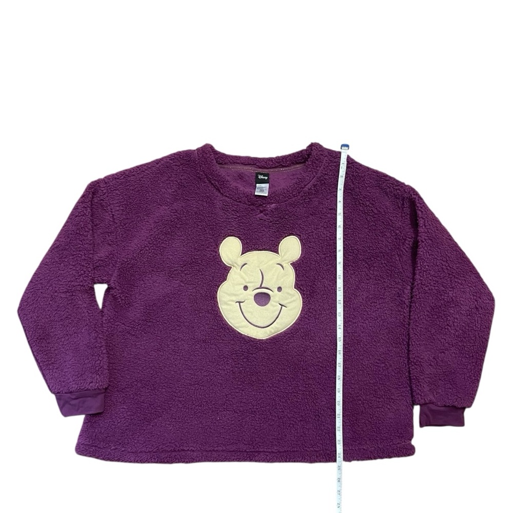Disney‎ Winnie the Pooh Plush Fleece Pajama Sweatshirt Purple Cozy Lounge Top - Picture 5 of 6